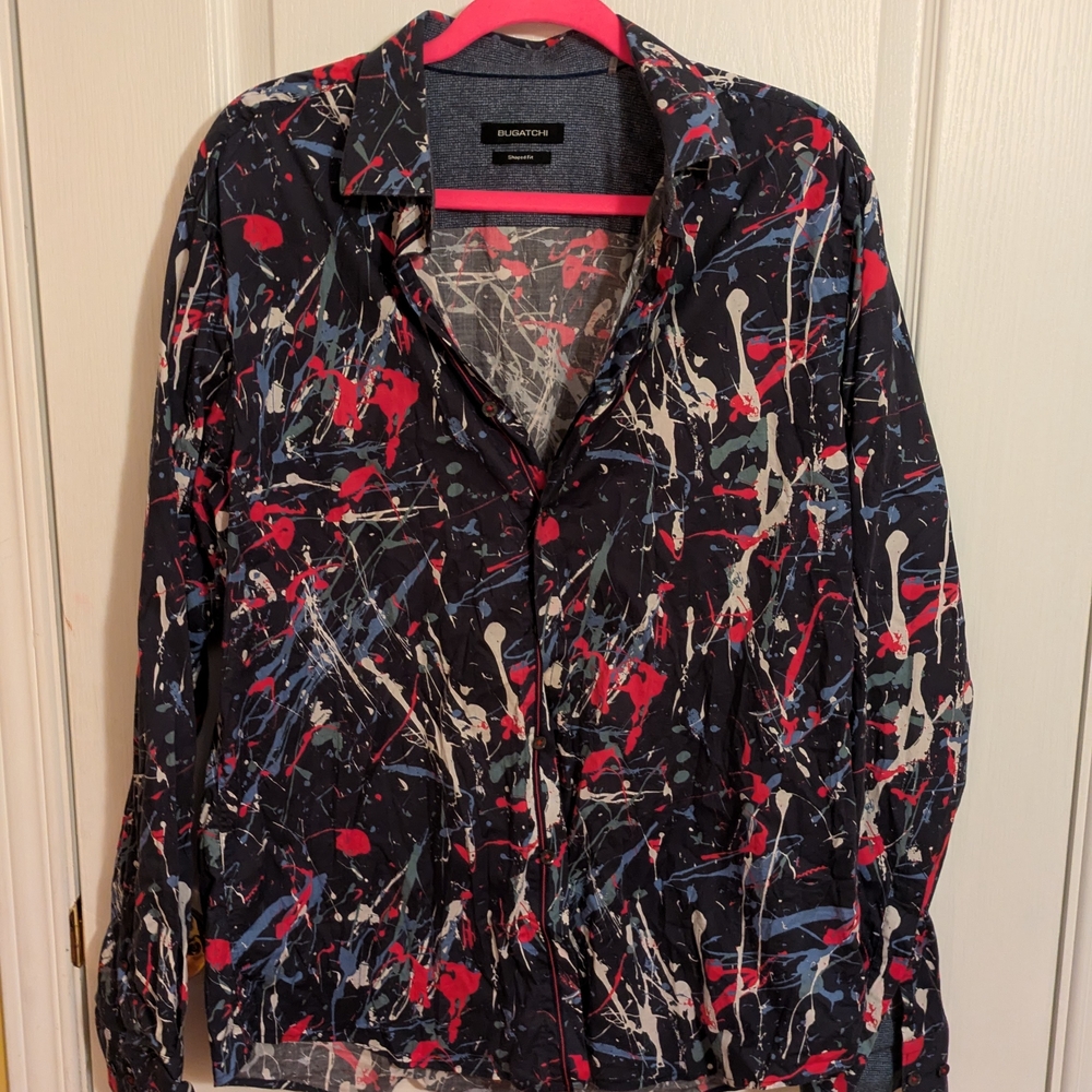 Bugatchi Blue Patterned Shirt